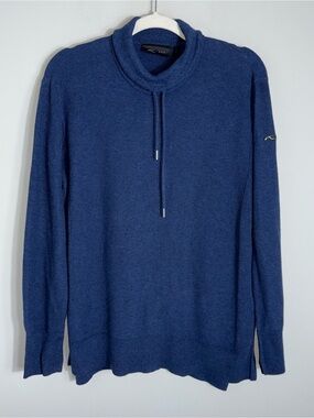 KJUS Women's Kessy Sweater-High Neck Drawstring-Navy Blue-Cotton Cashmere-L